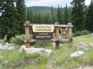 The board of Guanella pass campground in Black Hawk , CO