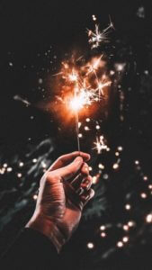 sparkler firework hand